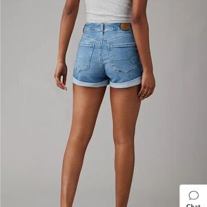 American Eagle Light Wash High Waisted Jean Shorts